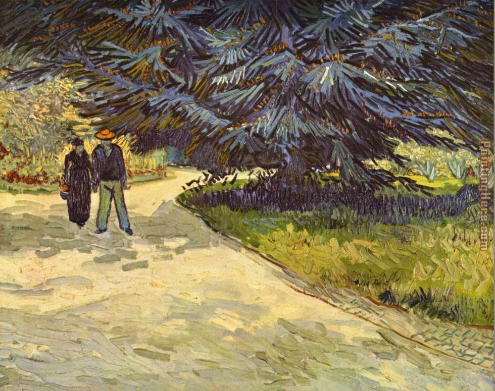 Couple in the Park,Arles painting - Vincent van Gogh Couple in the Park,Arles art painting
